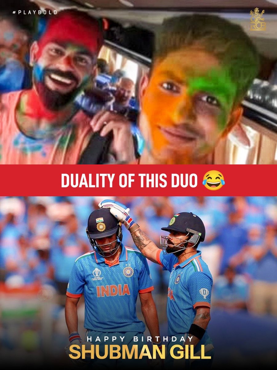 RCBTweets's tweet photo. Happy birthday to the talented Prince with whom the King's banter never stops. 😂❤️

Have the best day, Shubman! 🎂🥳

📸: IG/ Shubman Gill | #PlayBold #ನಮ್ಮRCB https://t.co/Q63q0UlHJP