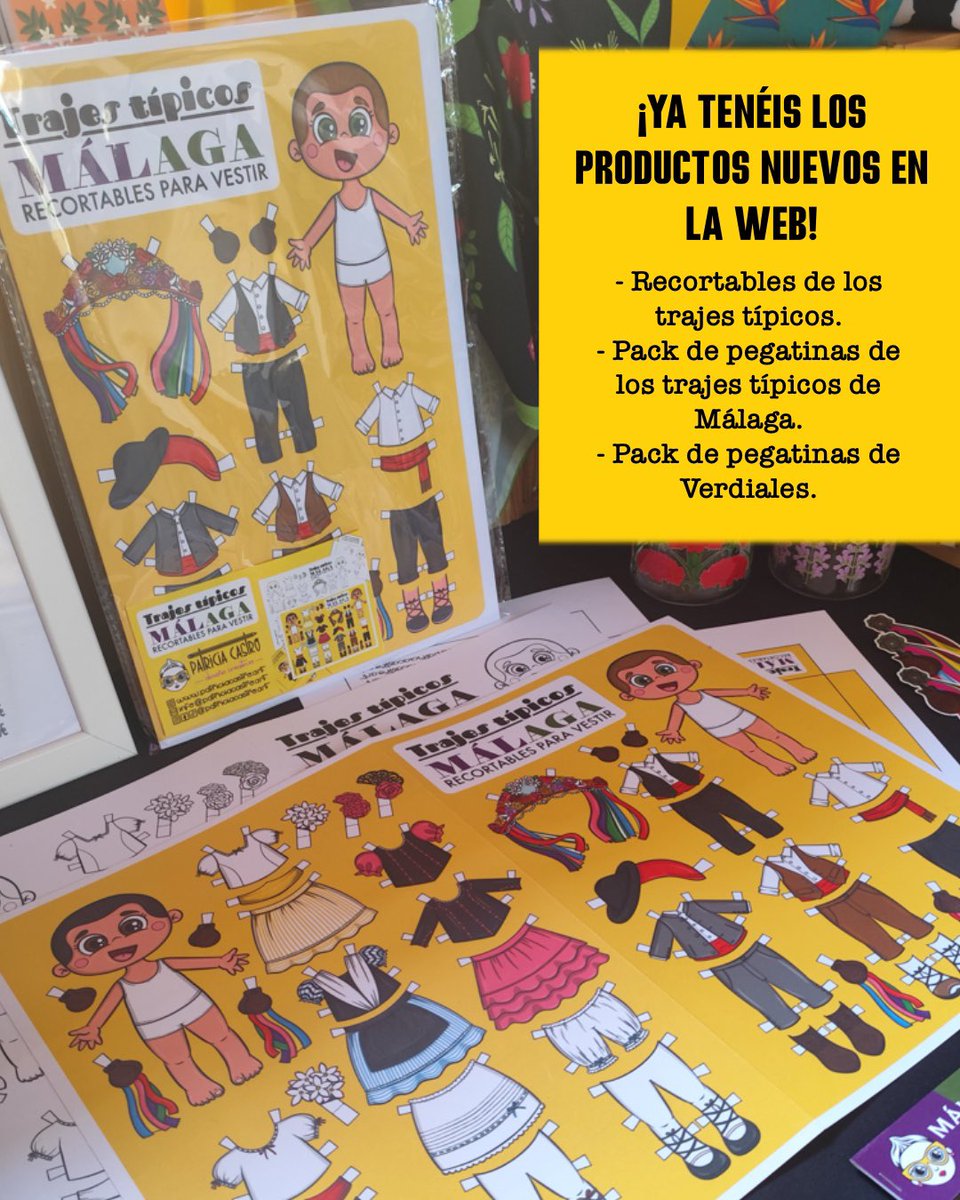 bolson_cerrado's tweet photo. ¡Nuevo! Recién salidito del horno y ya en mi web: recortable para vestir de los trajes típicos de Málaga, pack de pegatinas de los trajes y pack de pegatinas de Verdiales.
Espero que os guste tanto como a mí esta mini colección bien malagueña, yo me lo he pasado pipa dibujándola. https://t.co/6ddN8DjSDQ
