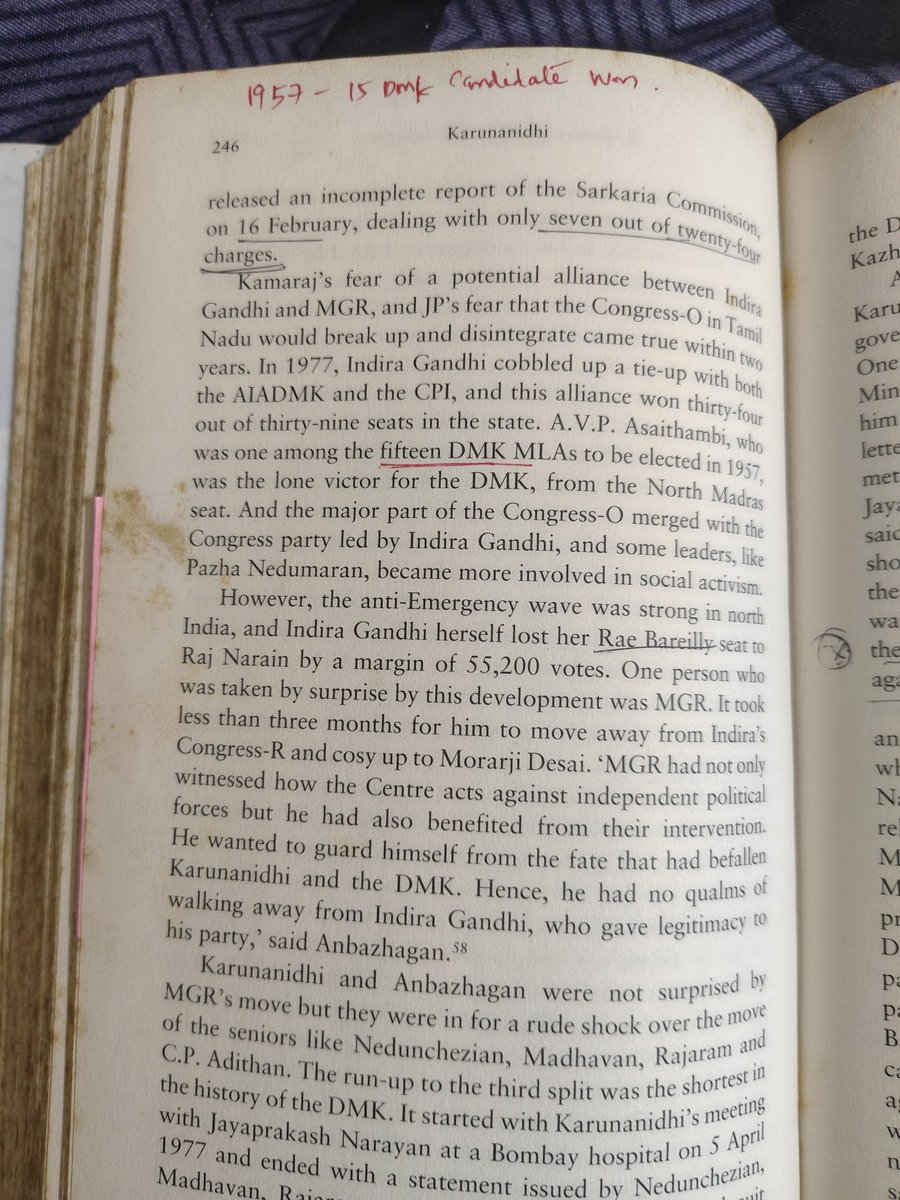 shanmughamsj's tweet photo. Digging up history in the Assembly to score political points? 
TVK Chief Vijay cited the #Sarkaria Commission report on the Veeranam project to attack former CM M Karunanidhi's legacy - conveniently leaving out key facts:

The commission dismissed all corruption charges after witness cross-examination.
 
Original complainant MGR was never summoned for inquiry.
 
The Centre released two report (Vol 1: 275 pgs | Vol 2: 214 pgs).

Vijay selectively quoted charges while ignoring final findings - all while completely overlooking a former CM named principal accused in a Disproportionate Assets case.

​Selective amnesia isn't political courage. 

Source: A S Panneerselvam authored Karunanidhi - A Life.