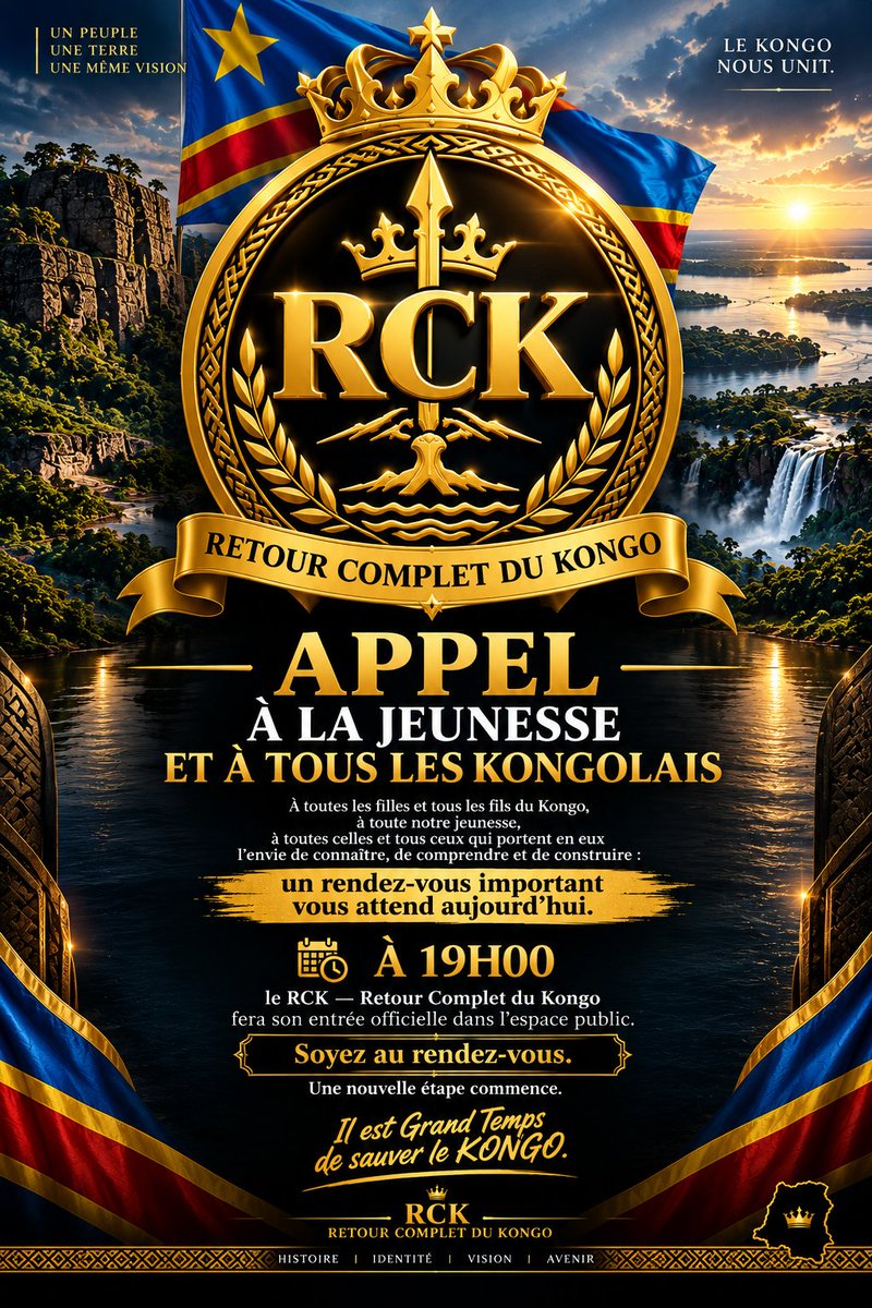 RCKONGO243's tweet photo. #RCK #RetourCompletDuKongo #Kongo #JeunesseKongolaise #Kongolais #KongoNousUnit #HistoireIdentitéVisionAvenir 🔱 https://t.co/Tik6kHNJjU