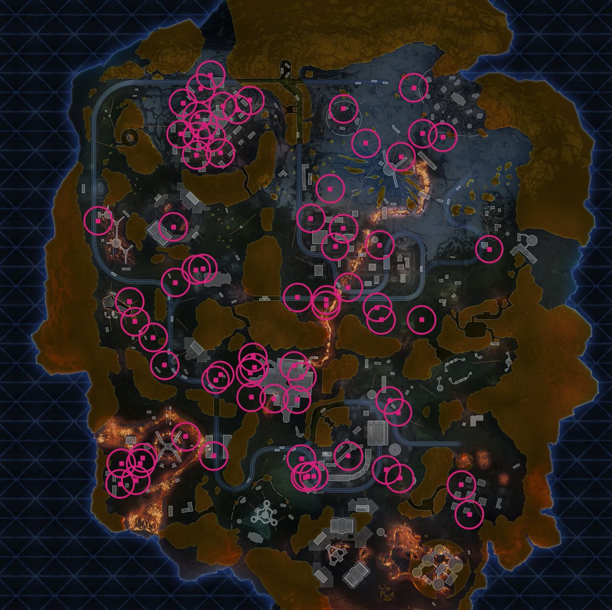 _ApexStatus's tweet photo. 🗺️ All ending rings seen in Split 2 Pro League so far, all regions combined. 

Regional Finals next 🫡 https://t.co/w95xBwlVZc