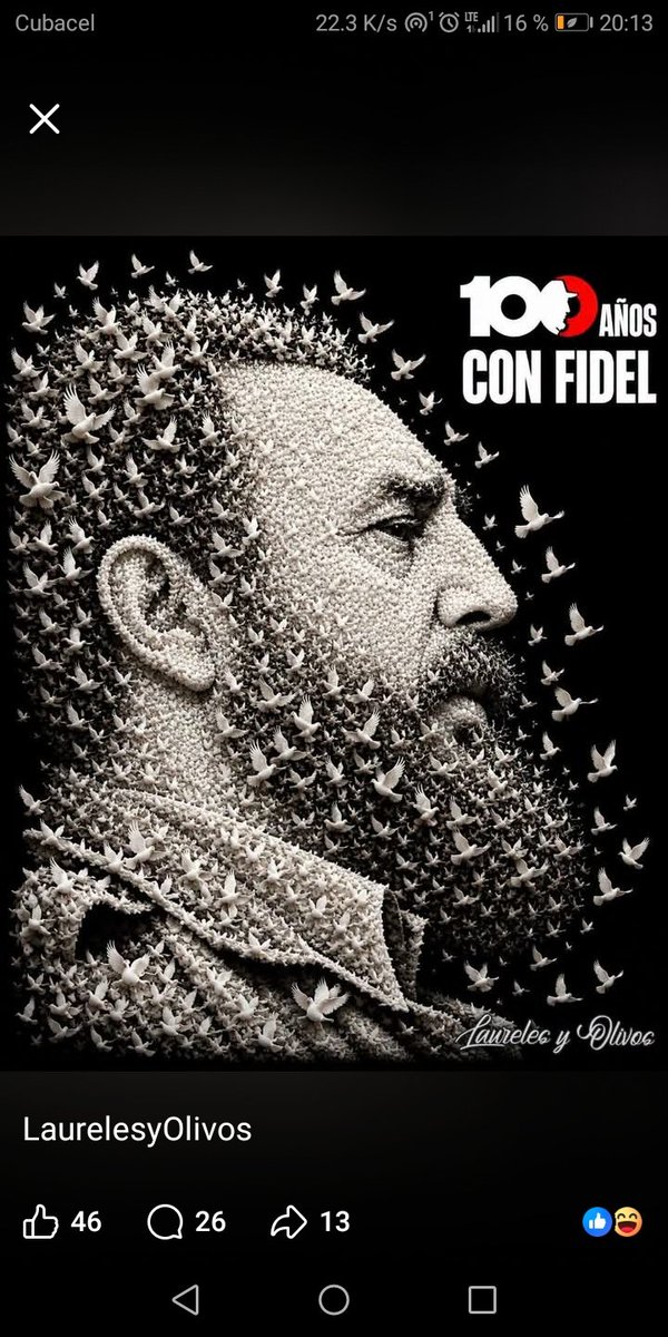 ReyElCuban17816's tweet photo. La Paz es el tesoro más grande de un país, es el sueño más constante de un hombre con ansias de libertad.
#100AñosConFidel #Fidel https://t.co/Dm9FxkyJpX