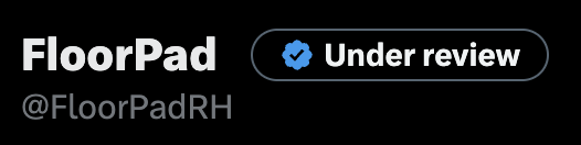 FloorPadRH's tweet photo. Our Blue Checkmark is now under review. https://t.co/WyqKUE2p7d
