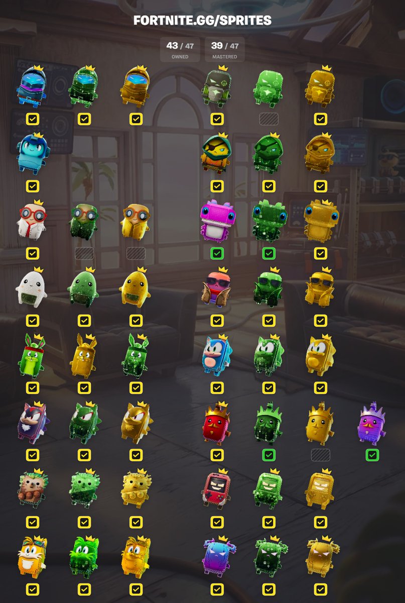 uslingen's tweet photo. This is me - anyone up for trading?
#sprites #Fortnite https://t.co/poA8G6y81x
