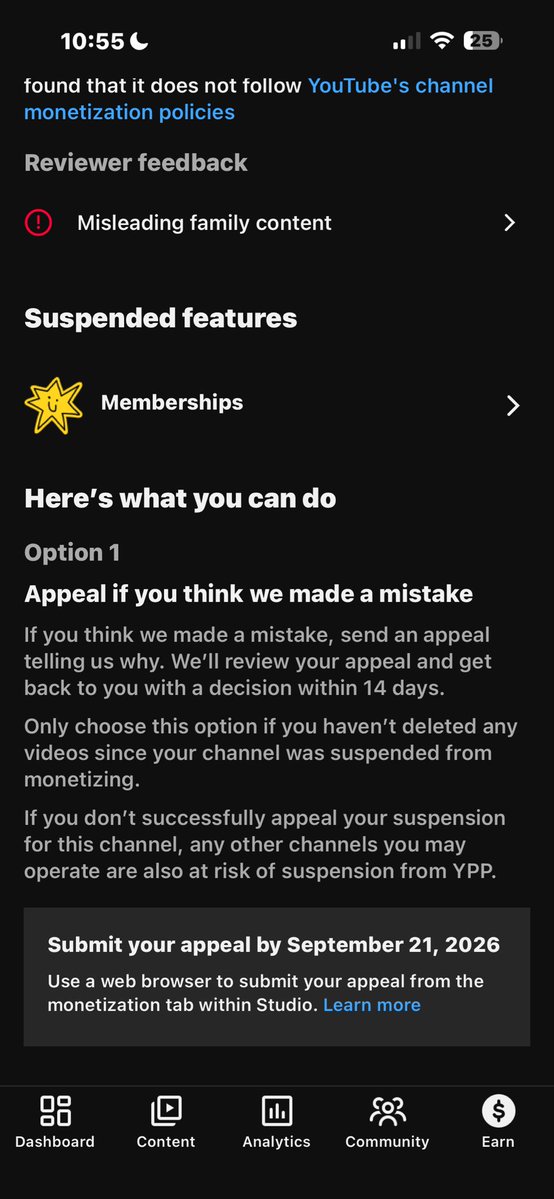 Codenamesuper's tweet photo. Day 8 of trying to get a fair review from @TeamYouTube In a recent denial of my appeal, I received an automated message stating that a large portion of my channel consists of "Misleading Family Content," which is objectively impossible. Out of the 65 videos on my channel, the only animated topics that could even remotely be misconstrued by an automated system are two videos from the Avatar franchise: one being Avatar: The Last Airbender and the other being The Legend of Korra. Per YouTube’s official help guidelines regarding audience designation, a video is a multi-factored assessment, and content is not automatically classified as child-directed simply because it features animated characters. Both shows are general-audience, mature animated programs that heavily feature complex themes of death, colonialism, environmental grief, and human identity. 

Furthermore, I have already appealed this decision 4 separate times, yet my unlisted appeal video has only 1 view—which is strictly from me when I opened the link to double-check that my channel URL was placed right at the start of the video. No human policy specialist has actually watched it. Additionally, I have never received the official appeal review feedback inside my YouTube Studio, receiving only repeated, generic auto-rejections. This clearly indicates a broken automated review loop. My channel's compliance is further proven by the fact that I was handpicked to participate as an early YouTube Premium Affiliate. This required a manual, human review of my channel track by YouTube staff. I was explicitly cleared to produce a dedicated video featuring a mid-roll advertisement, and the entire video layout had to be fully reviewed and approved by YouTube before posting. That approved video can be verified here: https://t.co/hDY2D9a5S1

Regardless of the automated flag's claim of a "large portion" of violations, the remaining 97% of my channel consists of media breakdowns for Dragon Ball Z, Naruto, Jujutsu Kaisen, Invincible, and Marvel movies. These are strictly general-audience and teen/mature pop-culture topics. I strictly utilize YouTube's self-certification system to declare the use of profanity in my audio tracks, which automatically bumps the target demographic away from child audiences. These intentional metadata steps structurally instruct the algorithm not to push my videos to toddlers, resulting in empirical analytics showing that over 84% of my viewership is strictly above the age of 18. Because the metadata, backend routing, and audio content explicitly signal a mature commentary format, this channel cannot logically be classified as Misleading Family Content. Please escalate this case for a manual human audit. @YouTubeInsider @reneritchie