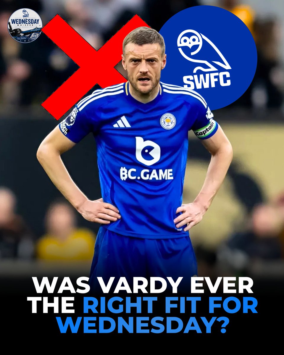 TheWedWhisper's tweet photo. � JAMIE VARDY IS NO LONGER AN OPTION FOR WEDNESDAY.

The Jamie Vardy saga is finally over.

The 39-year-old has completed a move to Burnley on a deal until the end of the season, bringing an end to the speculation linking the former Leicester striker with a move to Hillsborough.

Wednesday had shown an interest in bringing the lifelong Owls fan back to S6, with chairman David Storch previously confirming the club were exploring a way to make the deal possible despite the restrictions currently facing the club.

But Vardy is now a Burnley player.

So, Wednesday fans… 👇

💙 Were you hoping Vardy would sign for the Owls?

🤔 Are you disappointed we missed out?

😮 Or are you actually happy the whole saga is finally over?

🔥 And realistically — would Vardy have been a good signing for Wednesday at 39🚨 VARDY SAGA: OVER!

Jamie Vardy has joined Burnley, officially ending the possibility of him joining Sheffield Wednesday.

Were you hoping to see Vardy at Hillsborough, or are you happy the saga is finally over? 👇💙