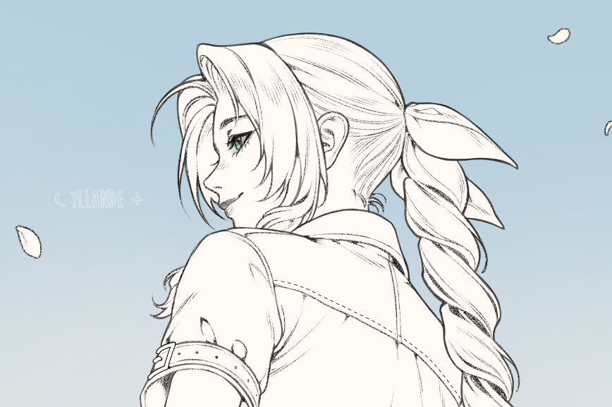 YIIande's tweet photo. Aerith #WIP from today 🤍

I just saw her Cetra dress on my tl and now I want to draw her in that fit...she's so pretty 😭 https://t.co/Xko74dLSK5