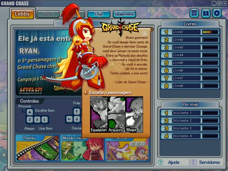 grandchaseacerv's tweet photo. Sala de servidores, escolha um personagem para começar — Grand Chase (2006) https://t.co/4ffVLH4PYX