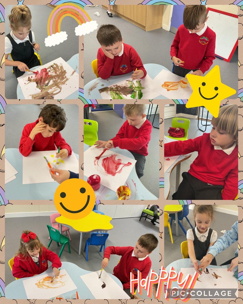 YsgolHenFelin's tweet photo. #yhfclass6 Today we painted our own Autumn pictures using colours inspired by Autumn leaves! 🍁 We also enjoyed our time in the sensory room! https://t.co/9Z5rqVNQEj