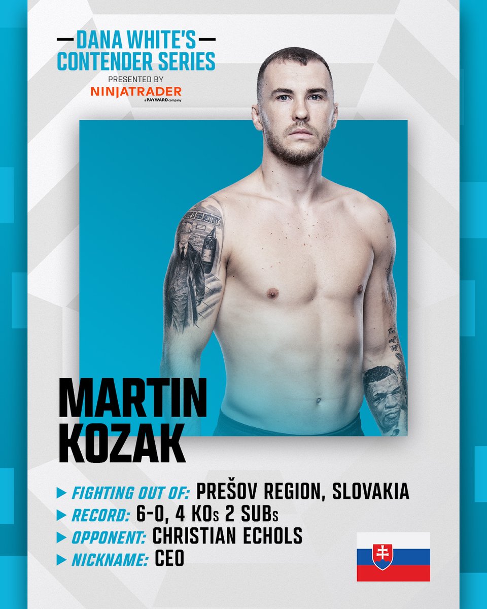 UFCEurope's tweet photo. Držím Palce, Martin 🇸🇰 👊

Show Martin Kozak some love for his #DWCS fight tomorrow! https://t.co/GVthiMBzkU