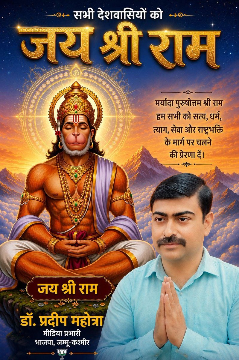pardeepmahotra's tweet photo. प्रभु श्री राम जी के अनन्य भक्त, कलयुग के साक्षात देवता, रुद्र अवतार, अंजनीसुत, पवन पुत्र, श्री हनुमान जी को बारंबार प्रणाम
हर हर महादेव
#hanuman #rudra Jai Shree #Ram #bhakti https://t.co/aoAmq2XgmC