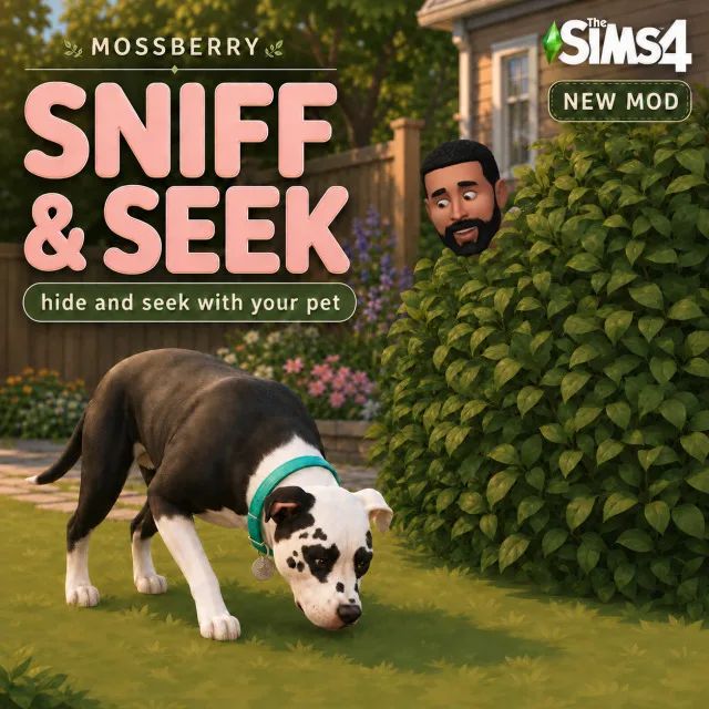 Simlish4's tweet photo. Mod: Sniff &amp; Seek añade un juego de escondite con perros a Los Sims 4: tu perro seguirá tu rastro de olor para encontrarte.

Lee todos los detalles aquí 👇
https://t.co/3PyekWiw5u https://t.co/tpkI9DM4tW