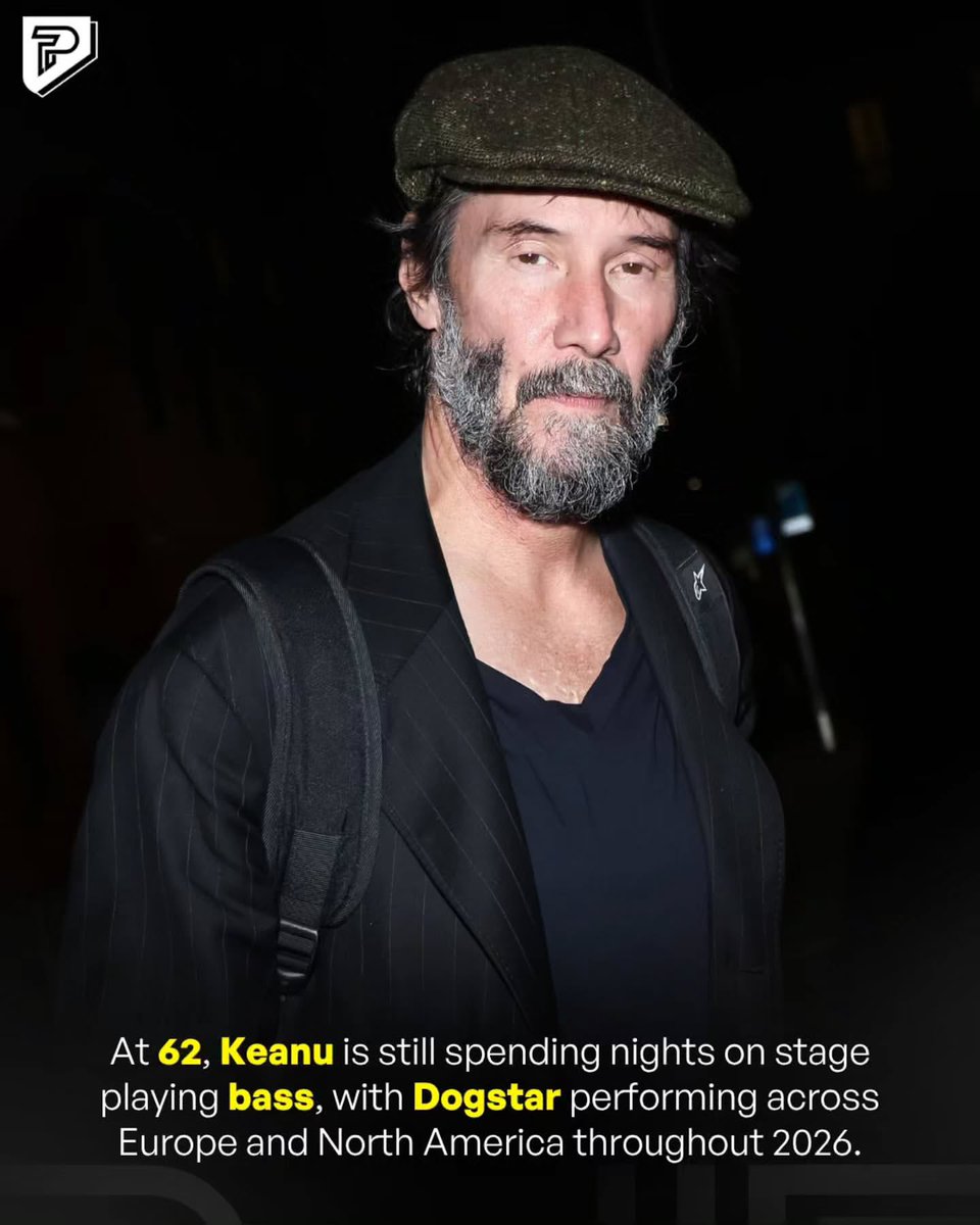 Karinamiller001's tweet photo. pubity Keanu Reeves just turned 62, and when he isn't making movies, he's still hitting the stage with his longtime rock band Dogstar.
Reeves co-founded the alternative rock band in the early 1990s and plays bass alongside Bret Domrose and Robert Mailhouse. https://t.co/hklrdywiXJ