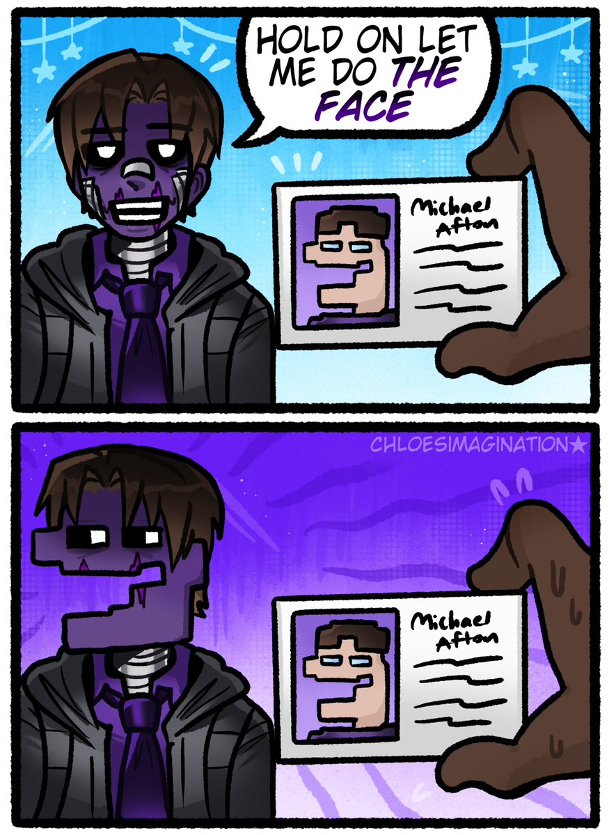 ChloeImagine's tweet photo. Michael Afton can still do the face in FNAF.. https://t.co/mFXz4HC1mC