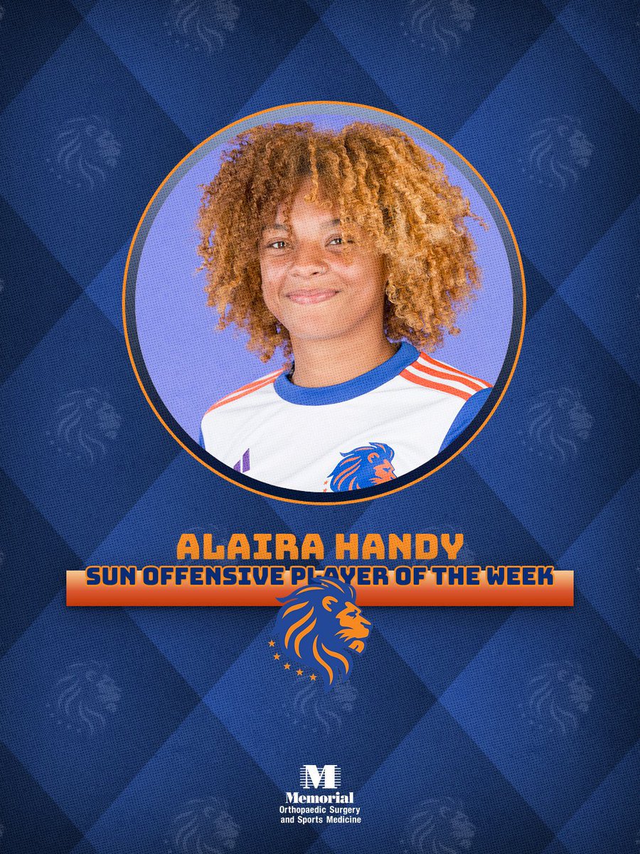 GoFmuLions's tweet photo. When you score four goals in a single match, it’s a no brainer! 😁
Alaira Handy is this week’s @SunConference Offensive Player of the Week! 🚨
#fmu #hbcu #TheSunStandard #ItsOurTime #HometownHBCU 🦁⚽️ https://t.co/8pH9tHMBIW