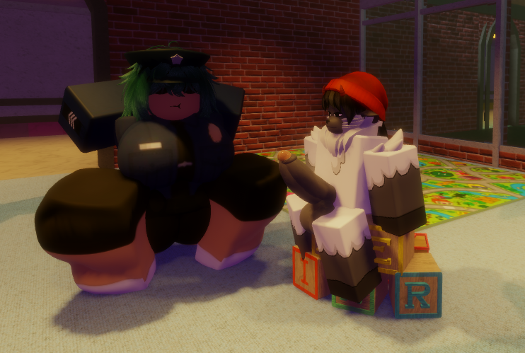 SheepOfCreation's tweet photo. "At first, the funny police-lady was trying to look around for a way to get out, and even ignoring me!

Then, she started to sniff the air very hard, and next thing I know, she's coming up to me and showing herself off to me! 

I knew my cuteness would win her over!~" ^w^ https://t.co/0XdED7PYmL