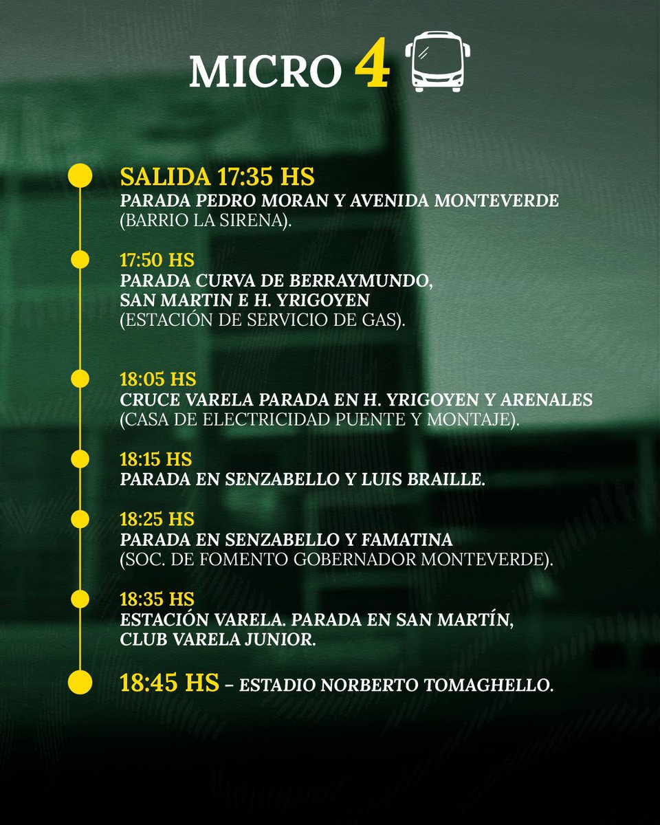 ClubDefensayJus's tweet photo. Sumate al servicio de micros para venir a alentar al Tito! 🔰

Socios: GRATIS
No socios: 3.000 pesos

¡Fijate que micro es el que mejor se ajusta a tus planes, completá el formulario y listo! 

MICRO 1: https://t.co/0U1ZC883TX

MICRO 2: https://t.co/GFgB3kJtCp

MICRO 3: https://t.co/C0SihCaeIz

MICRO 4: https://t.co/tCRq549kl9

Te esperamos 💚💛💚

🚨Cupos limitados
