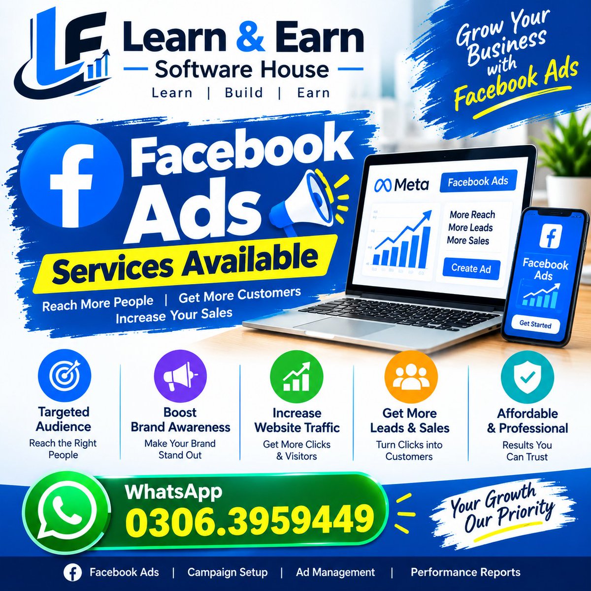 sayedFayyazHus3's tweet photo. 🚀 Grow Your Business with Professional Facebook Ads!

🎯 Reach the right audience
📈 Get more leads &amp; sales
💼 Boost your brand awareness
Contact Learn &amp; Earn Software House today!
📱 WhatsApp: 0306.3959449 https://t.co/OJAjcu80vj