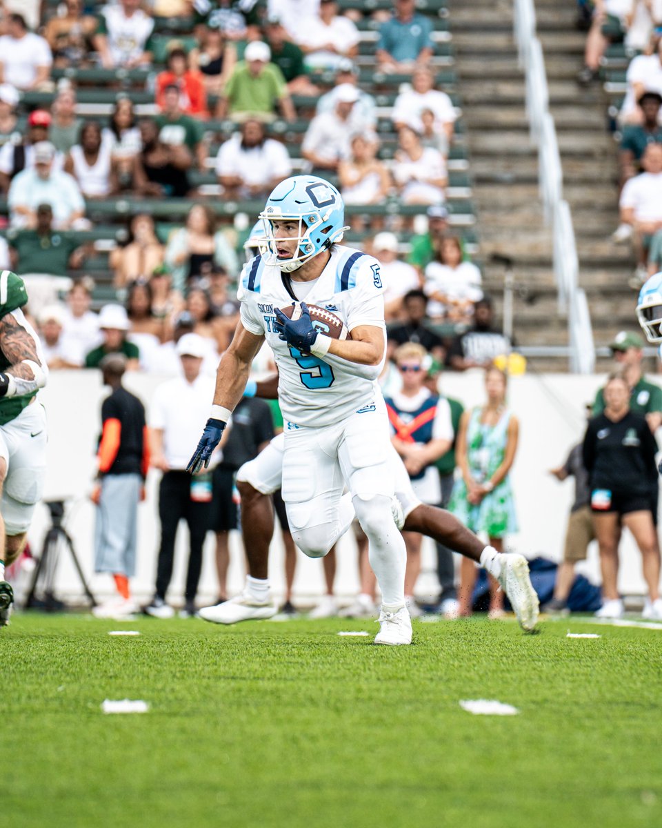 CitadelFootball's tweet photo. Congrats to Gavin Garcia, our running back extraordinaire, on his WELL-DESERVED @SoConSports Offensive Player of the Week honors 🫡

The PA product racked up 137 yards for three TDs on 21 carries against Charlotte 🏈

More info ⤵️
📰: https://t.co/7xYzGSb6Bj

#FireThoseCannons