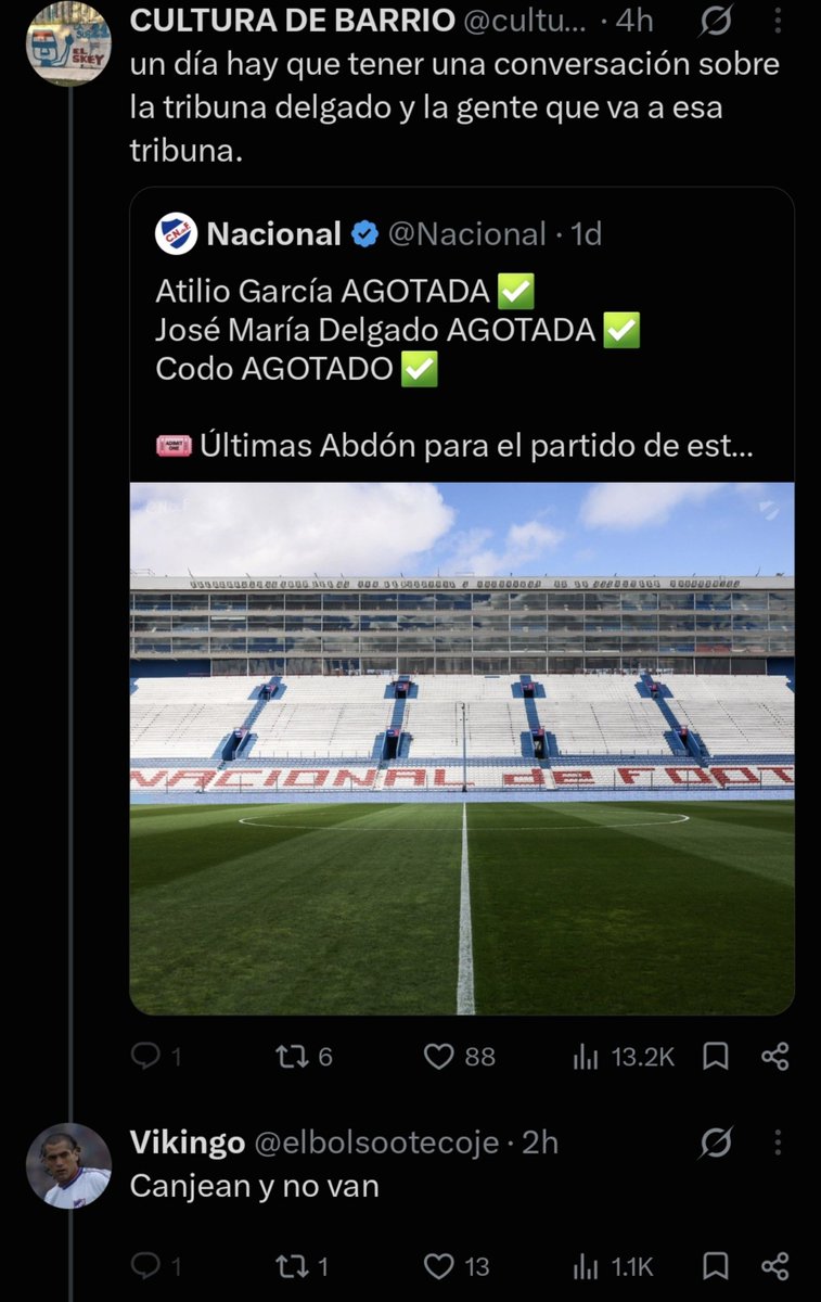 LodeonCAP's tweet photo. Clarito eh .
Canjean y a la cancha no van ❌️ https://t.co/fnU6D4RqKu