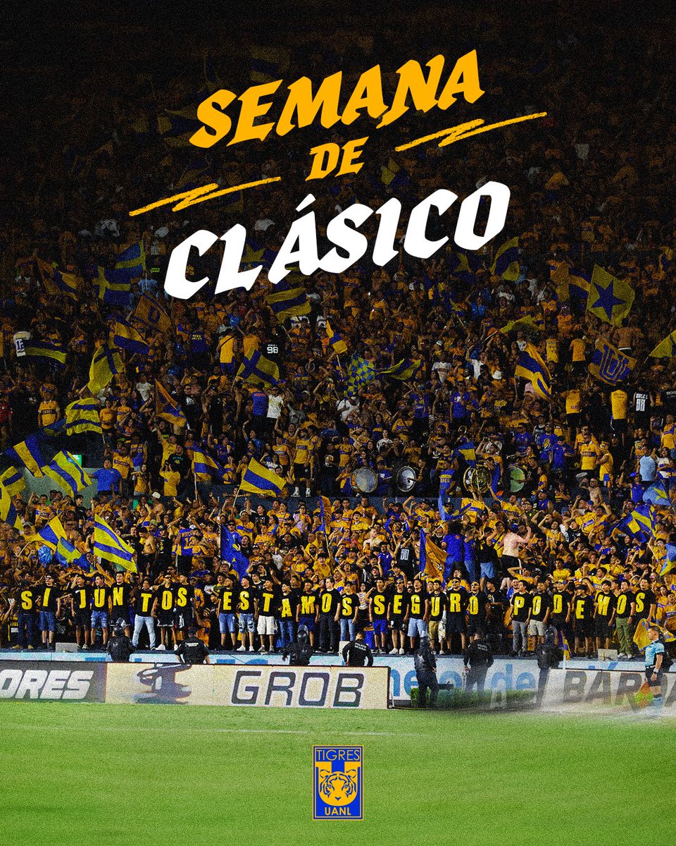 TigresOficial's tweet photo. 👊🏼🐯 ¡Vamos juntos, 𝒆𝒍 𝑬𝒒𝒖𝒊𝒑𝒐 𝒚 𝒔𝒖 𝑨𝒇𝒊𝒄𝒊𝒐́𝒏, con El Más Campeón de Nuevo León! https://t.co/PzrE03rtbl