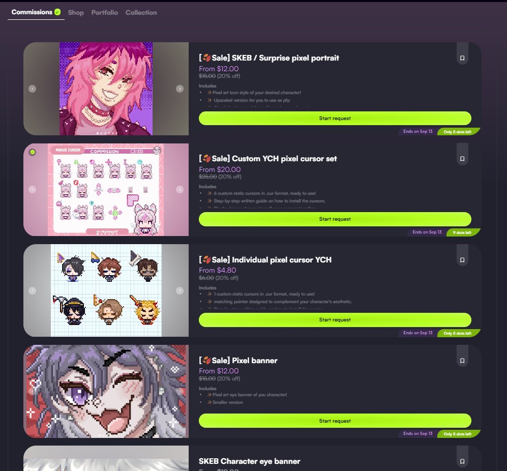 _SHAPOOKIE_'s tweet photo. 🍂✨ FALL INTO PIXELS IS HERE! ✨🍂
I’m having a little autumn sale on my pixel art services at VGEN!💖 
Come check it out 🍁 #Vgencommissionㅤ #pixelartㅤㅤ https://t.co/pXIv8HTazY