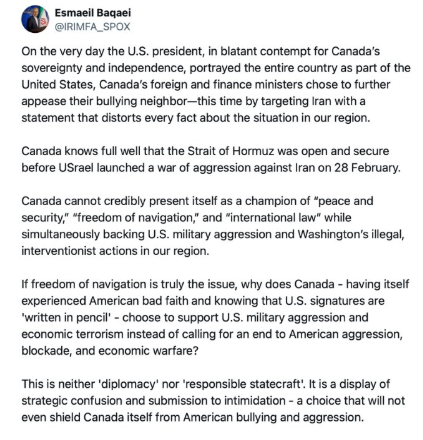 jacksonhinkle's tweet photo. 📍🇮🇷🇨🇦 NEW:

Iran accuses Canada of being a PUPPET for the U.S. https://t.co/AzoI0GDkGO