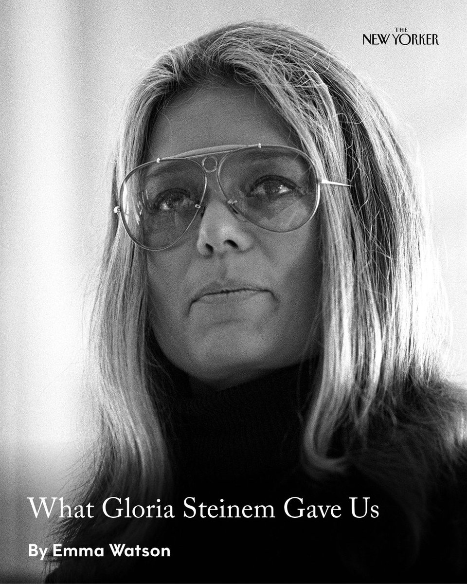 NewYorker's tweet photo. Emma Watson and Gloria Steinem met for the first time almost ten years ago, in London. Watson was ostensibly there to discuss Steinem’s memoir “My Life on the Road.” Instead, the two spoke about erotica, the work of the researcher Valerie Hudson, the problem of gender inequality. Their friendship lasted until Steinem’s death, last Wednesday.  

On July 15th, Watson visited Steinem at her brownstone. The women spoke, in Steinem’s historical home, about patriarchy, politics, and marriage. “Eventually, Gloria has to go upstairs for another appointment,” Watson writes. “As I press my body to hers, trying to wrap my arms around her carefully, I know, with a strange certainty, that this will be the last time I see her.” Emma Watson remembers her friend Gloria Steinem: https://t.co/9dc4s2uh2Z