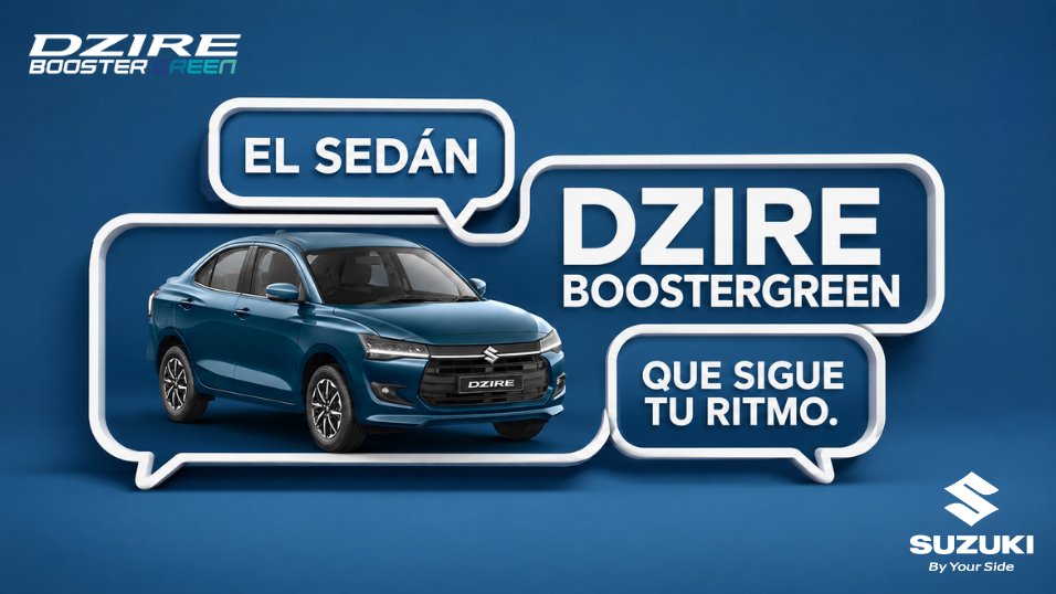 Suzuki_Mex's tweet photo. 🚗🇲🇽🇯🇵 Eficiencia, confort y tecnología se unen en cada trayecto con DZIRE BOOSTERGREEN. ✨
.
#SUZUKI #SUZUKIMexico #ViajarJuntos #DzireBOOSTERGREEN #BOOSTERGREEN https://t.co/O1IGNr4W13