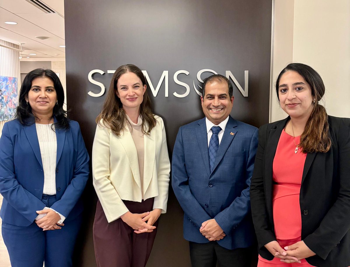 EmbassyofSL's tweet photo. With a view to explore opportunities for possible cooperation with the key Think Tanks in Washington DC, Charge d'Affaires Mr.Madhuka Wickramarachi met the representatives of the South Asia Programmes of the Atlantic Council and Stimson Center https://t.co/n8rSpKZl7e