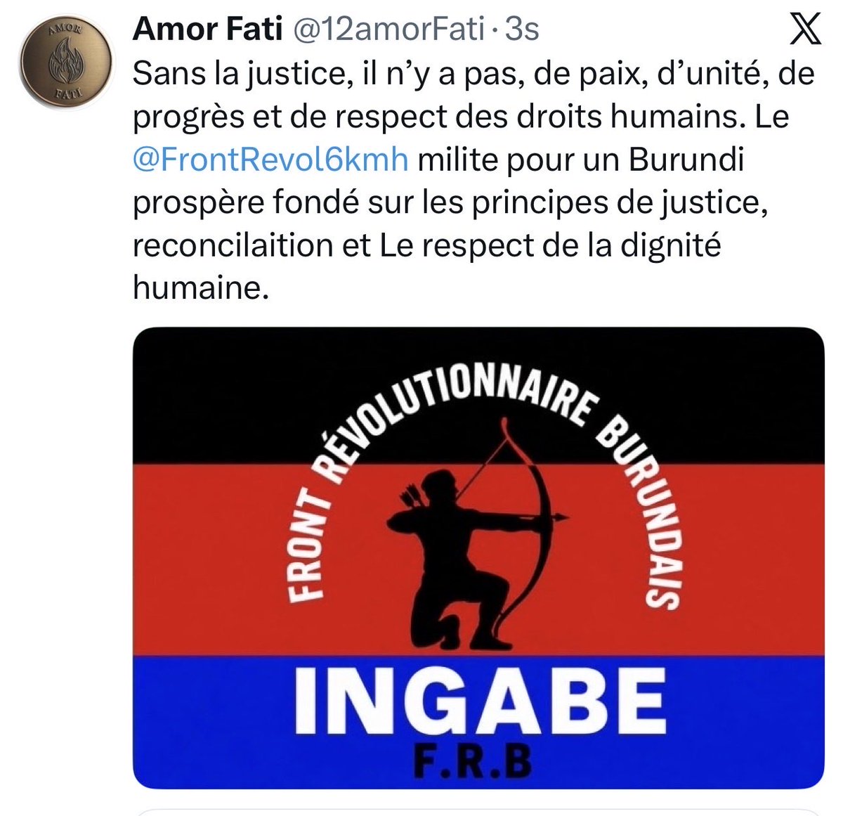 12amorFati's tweet photo. On est #Ingabe pour ub Burundi juste et prospère ✊✊✊ https://t.co/aTrvRbuwRq