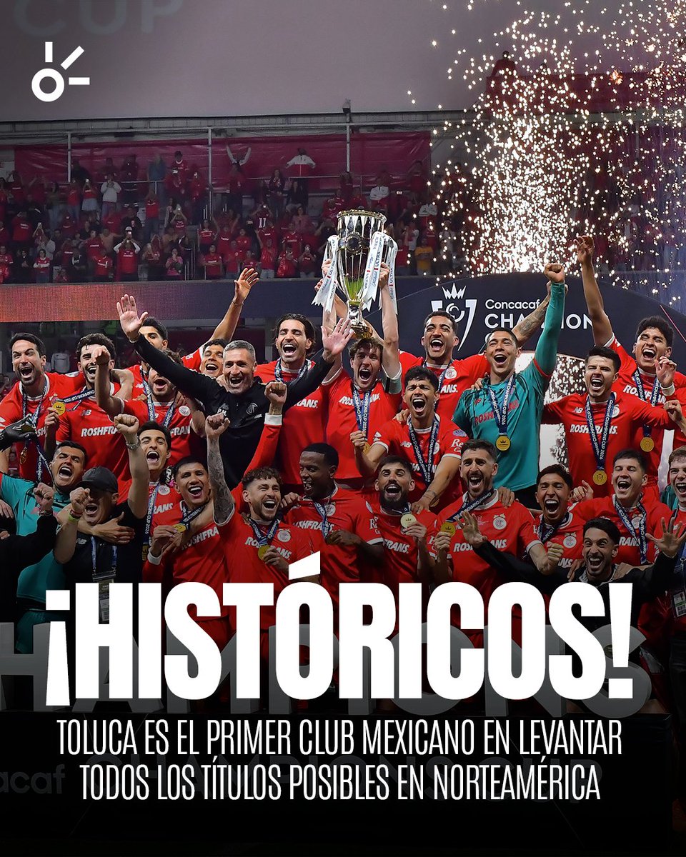 ClaroSports's tweet photo. ¡TOLUCA COMPLETÓ LA COLECCIÓN! 🏆👹🔥

Los Diablos hicieron historia al convertirse en el primer equipo mexicano en levantar todos los títulos posibles en Norteamérica

La #LeaguesCup 2026 fue la pieza que faltaba y, además, Toluca es el primer mexicano en ganarla desde que el torneo adquirió carácter oficial en 2023

🏆 Liga MX (12)
🏆 Copa MX (2)
🏆 Campeón de Campeones (5)
🏆 Concacaf Champions Cup (3)
🏆 Campeones Cup (1)
🏆 Leagues Cup (1)

Y el palmarés ya impresiona: 24 títulos en su historia profesional.