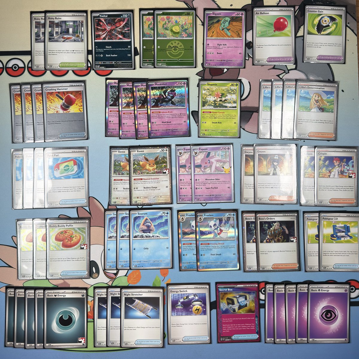 PokeTownTCG's tweet photo. ✨ Espeon Showcase! ✨

We rebuilt it around Munkidori, Froslass, Budew &amp; Elgyem to control the game until Espeon can strike.

Miraculous Shine did something… but man, it still doesn’t quite hit like TM Devolution 😅

Decklist below 👇

#PokemonTCG #30thCelebration https://t.co/OSoN4YS9C8
