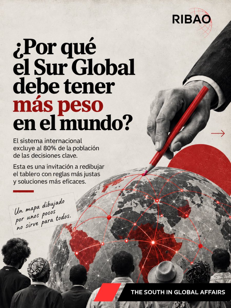 RibaoSIGA's tweet photo. Problema: pocos siguen decidiendo por muchos

Consecuencia: el Sur Global queda fuera de reglas clave sobre clima, IA y recursos.
Solución: la Iniciativa para la Gobernanza Global propone más incidencia real

Representación no es caridad: es eficacia global. https://t.co/JBlneScJxb