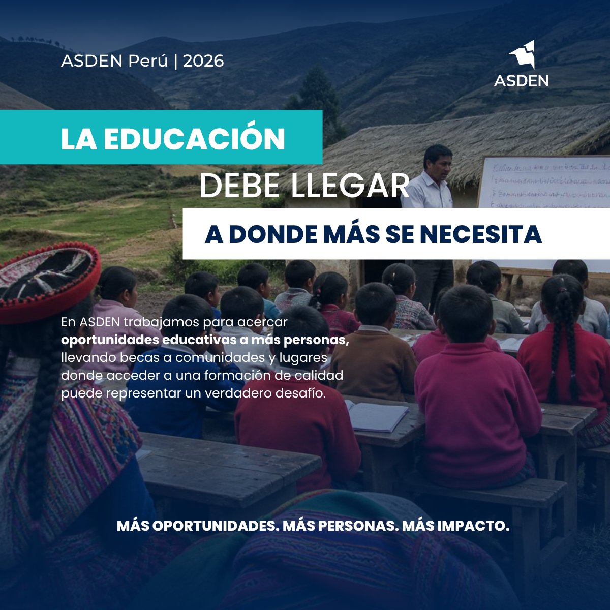 asdenorg's tweet photo. La educación transforma cuando las oportunidades llegan a quienes más las necesitan.
Desde ASDEN trabajamos para llevar becas y oportunidades de formación a más lugares y más personas. 
#ASDEN #Becas #Educación #Oportunidades #ImpactoSocial #EducaciónParaTodos https://t.co/N48W08ZEcY