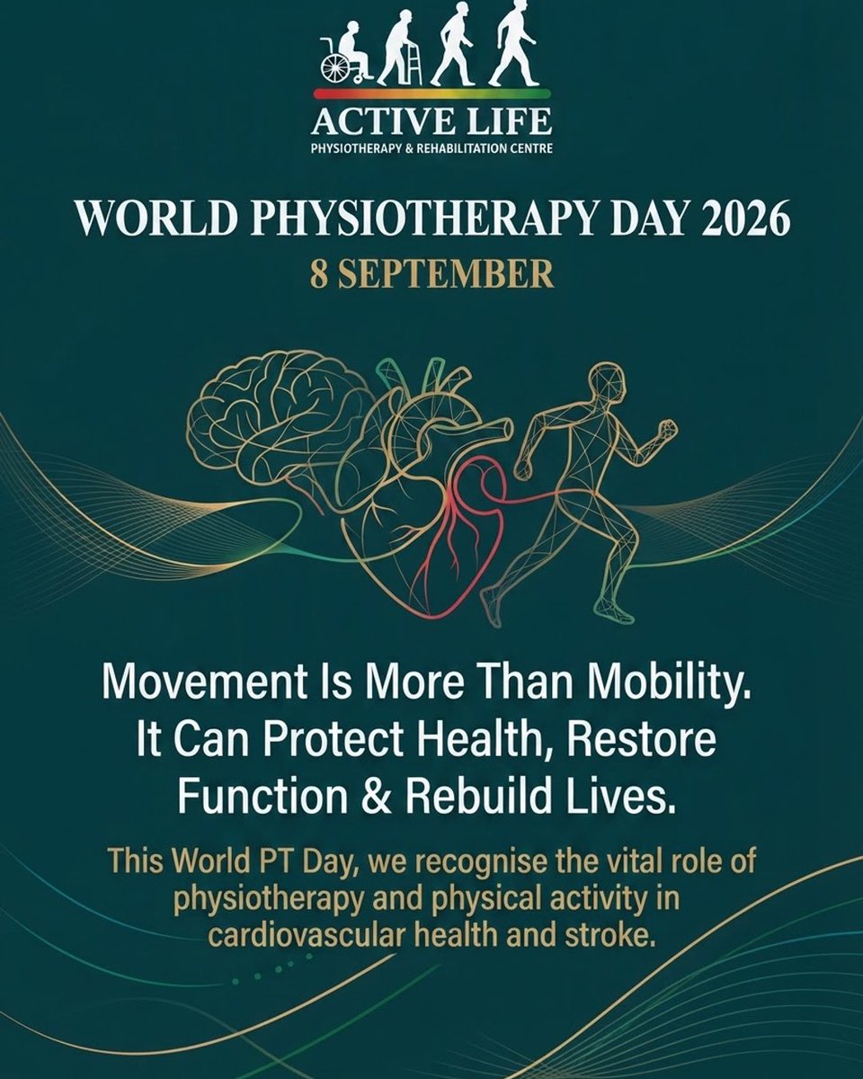 ALPhysioRehab's tweet photo. World Physiotherapy Day 2026 🧠❤️

Physiotherapy and physical activity support cardiovascular health and stroke rehabilitation—helping people move better, regain function, and live more independently.

Movement is more than mobility.

#WorldPTDay #Physiotherapy https://t.co/MjwtlIj4pw