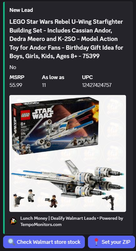 ClearanceCapt's tweet photo. 🚨🧱 WALMART CLEARANCE ALERT! 🔥

💰 MSRP: $55.99
🔥 Clearance Price: $11
📉 90% OFF! 😱
🚀 LEGO Star Wars Rebel U-Wing

💬 COMMENT “DEALS” and I’ll send you more clearance finds like this — or hit the link in my bio! 🔥

#clearance #walmartclearance #walmartclearancefinds https://t.co/GMHxq5Hf5t