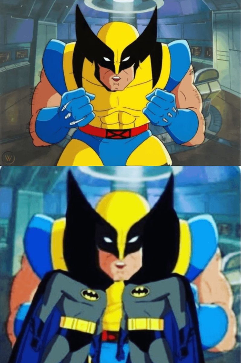 mr_seiko's tweet photo. @PirateSoftware I can’t see that wolverine costume as anything other than 2 Batman’s kissing. https://t.co/qXFEDJYc21