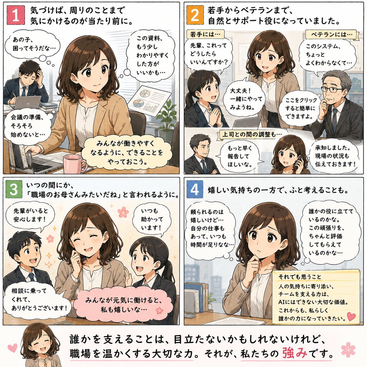 akapencc's tweet photo. 困ったら私。

聞かれたら私。

気づけば"職場のお母さん"。

頼られるのは嬉しいけれど…。

そんな気持ち、ありませんか？
Kindle出版ブログ：https://t.co/hvtrnxIj3l

#会社あるある #働き方 #キャリア #kindlebooks https://t.co/ctSrvgDamN