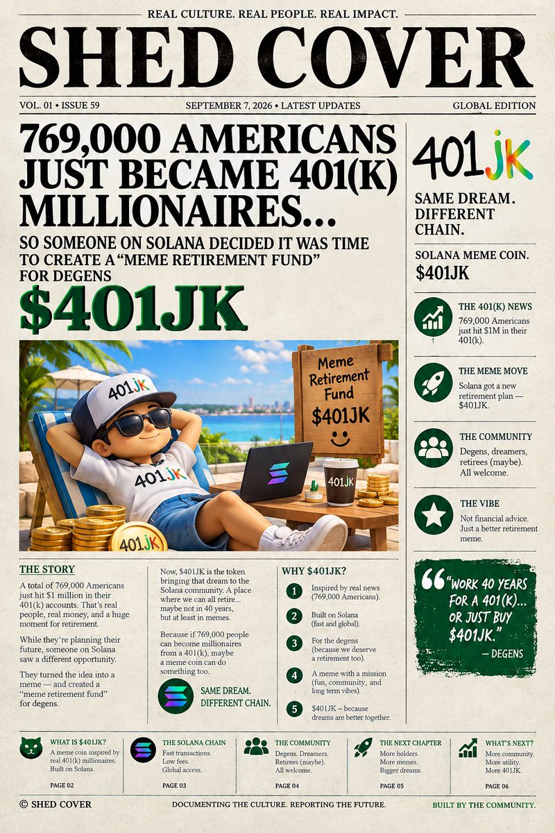 Shed_Cover's tweet photo. 769,000 americans just became 401(k) millionaires… 

so someone in the trench decided it was time to create a “meme retirement fund” for degens 😎

A 🧵on $401jk https://t.co/uwleNR7xBE
