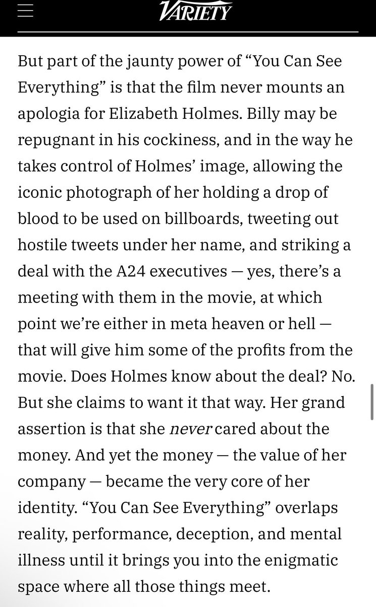 softchoux's tweet photo. @GeauxGabrielle The percentage is confirmed in the Variety article; the negotiation between her partner Billy Evans and A24 is in the film. Link to full: https://t.co/9e8SAVeXT2 https://t.co/xKeIGR5KeE
