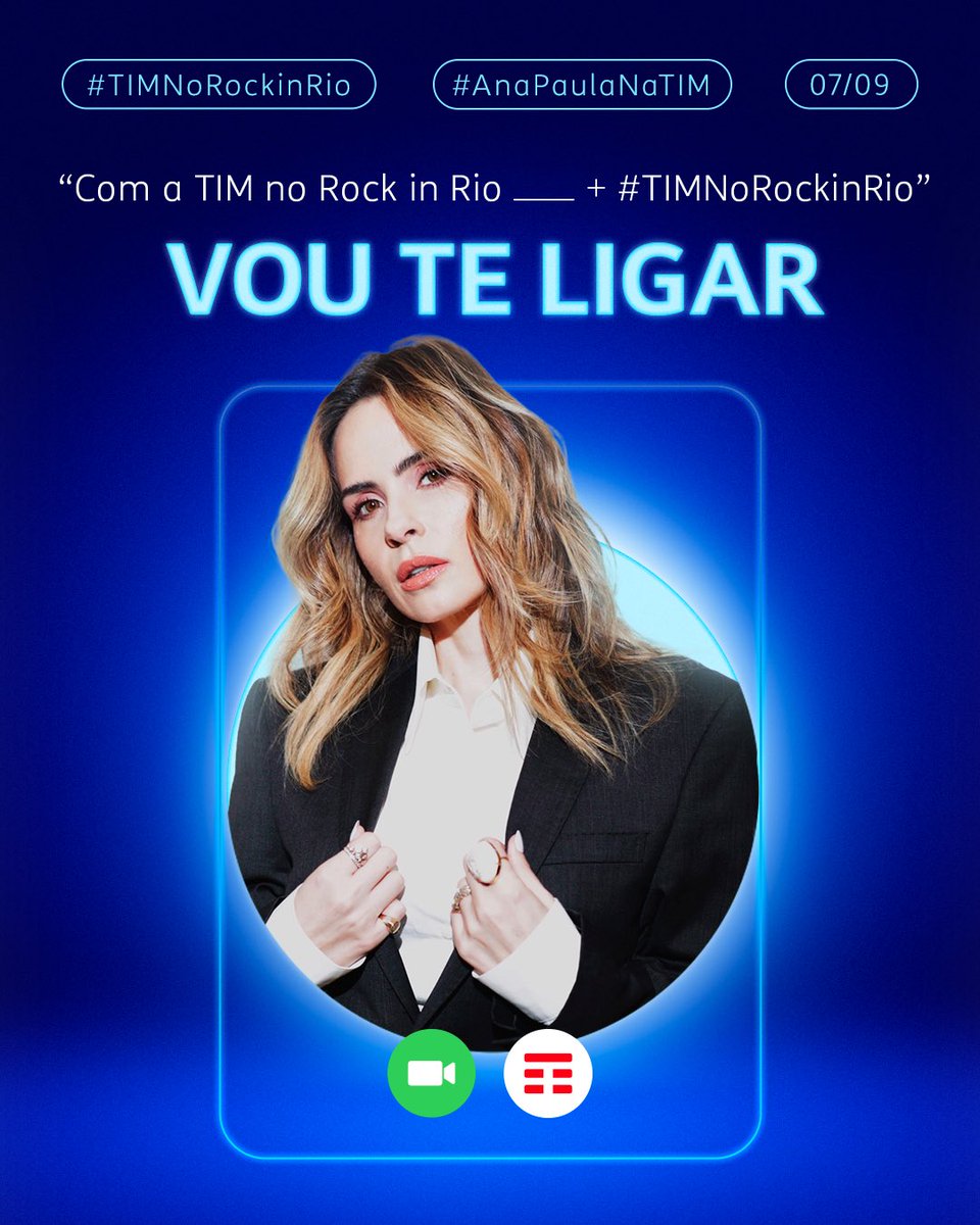 TIMBrasil's tweet photo. MEUS BRUXÕES TÃO CONECTADOS NO 5G E TB NA FOFOCA.
pra fazer uma videochamada com a Ana Paula, vc precisa seguir as seguintes regras:

RT aqui

comenta “com a TIM no Rock in Rio…” e completa

n esquece da hashtag

qm comentar + até as 18h vai receber uma ligação. https://t.co/Cov6ruZxAZ