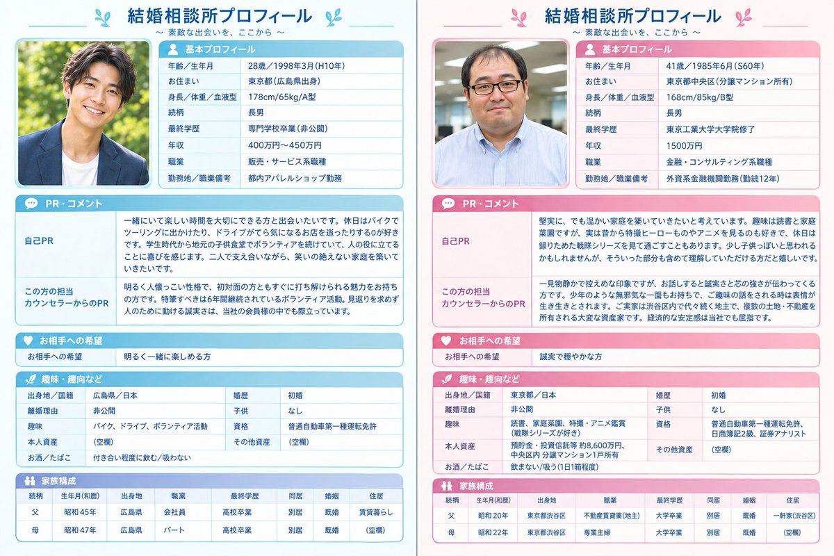 tomsan_001's tweet photo. 結婚相談所、ふたりから真剣交際の申し込みがありました。どっちを選ぶ？

←太郎さん(28)　　次郎さん(41)→ https://t.co/mV3VaJUzOG