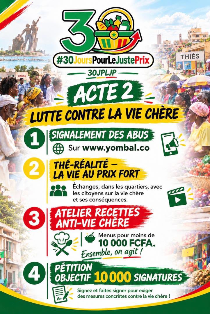 30JPLJP_SN's tweet photo. ‼️ Pour l'acte 2

1- Signalement: sur https://t.co/zKHFin0F92 

2- Thé-réalité « La vie au prix fort »: Echanges, dans les quartiers, avec les citoyens

3- Ateliers « recettes anti-vie chère »: des menus équilibrés pour  moins 10K Francs

4- Pétition: +10k signatures

#30JPLJP https://t.co/pPSSasBo9C