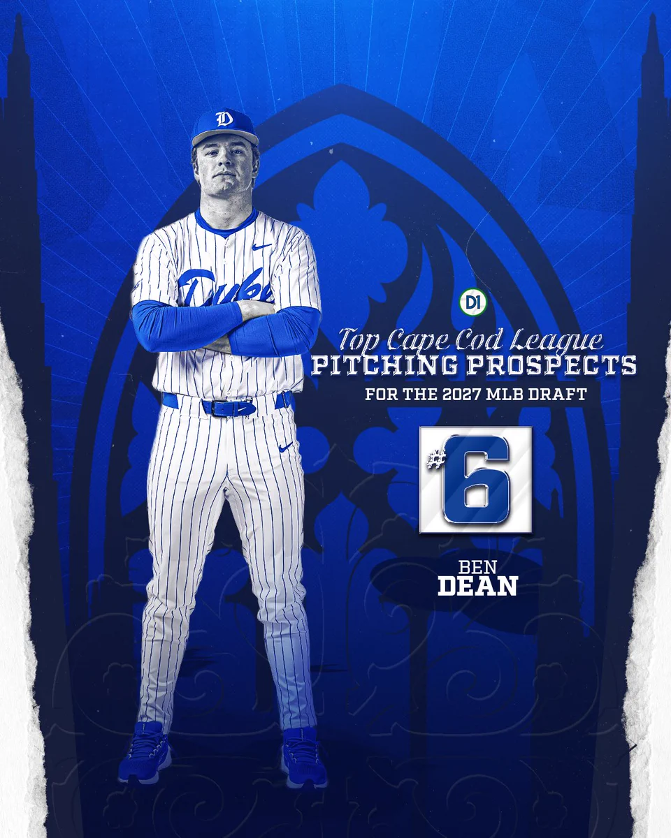Ben Dean is number 6 on D1Baseball’s Top Cape Cod League Pitching Prospects for 2027 MLB Draft