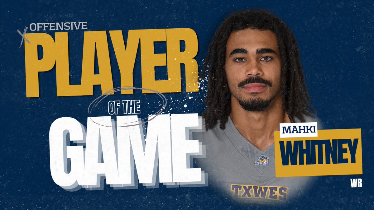 TxWesFootball's tweet photo. 🏆 PLAYERS OF THE GAME 🏆

The work gets recognized. The standard stays high. 🔥

OFFENSIVE PLAYER OF THE GAME
Mahki Whitney

DEFENSIVE PLAYER OF THE GAME
Jermari Seals

SPECIAL TEAMS PLAYER OF THE GAME
Cade Gordon

SCOUT TEAM DEFENSIVE PLAYER OF THE WEEK
Ahira Okorafor

SCOUT TEAM OFFENSIVE PLAYER OF THE WEEK
Emmanuel Rose

#RamsUp #WhereChampionsAreForged