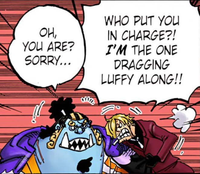 whirlysanji's tweet photo. my fav thing about sanji and jinbei's dynamic is sanji was raised in an environment where he was always fighting with older men trying to prove himself, so when he meets jinbei he tries to act the same but jinbei is so. chill and poised that it makes him look like a total brat 😭 https://t.co/aUuAWUOcFw