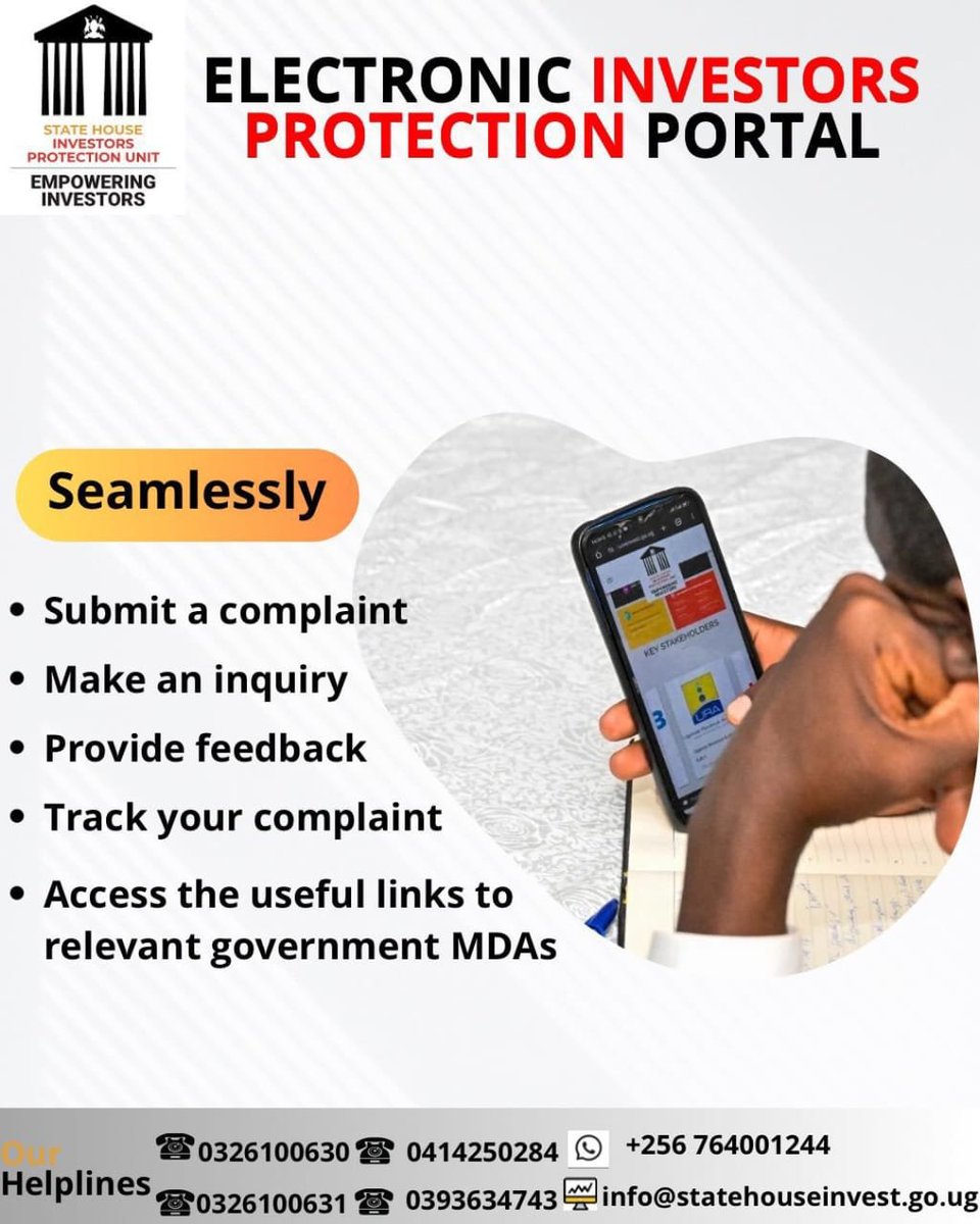 Ritajoels's tweet photo. Investor protection is stronger when technology puts support within reach.
Through the #EIPP, investors can engage SHIPU, submit concerns and track feedback; strengthening coordination, accountability and confidence.
🔗 https://t.co/dDSvBVeJeg
Col.@edthnaka
#EmpoweringInvestors https://t.co/OGQ9UKX1nR