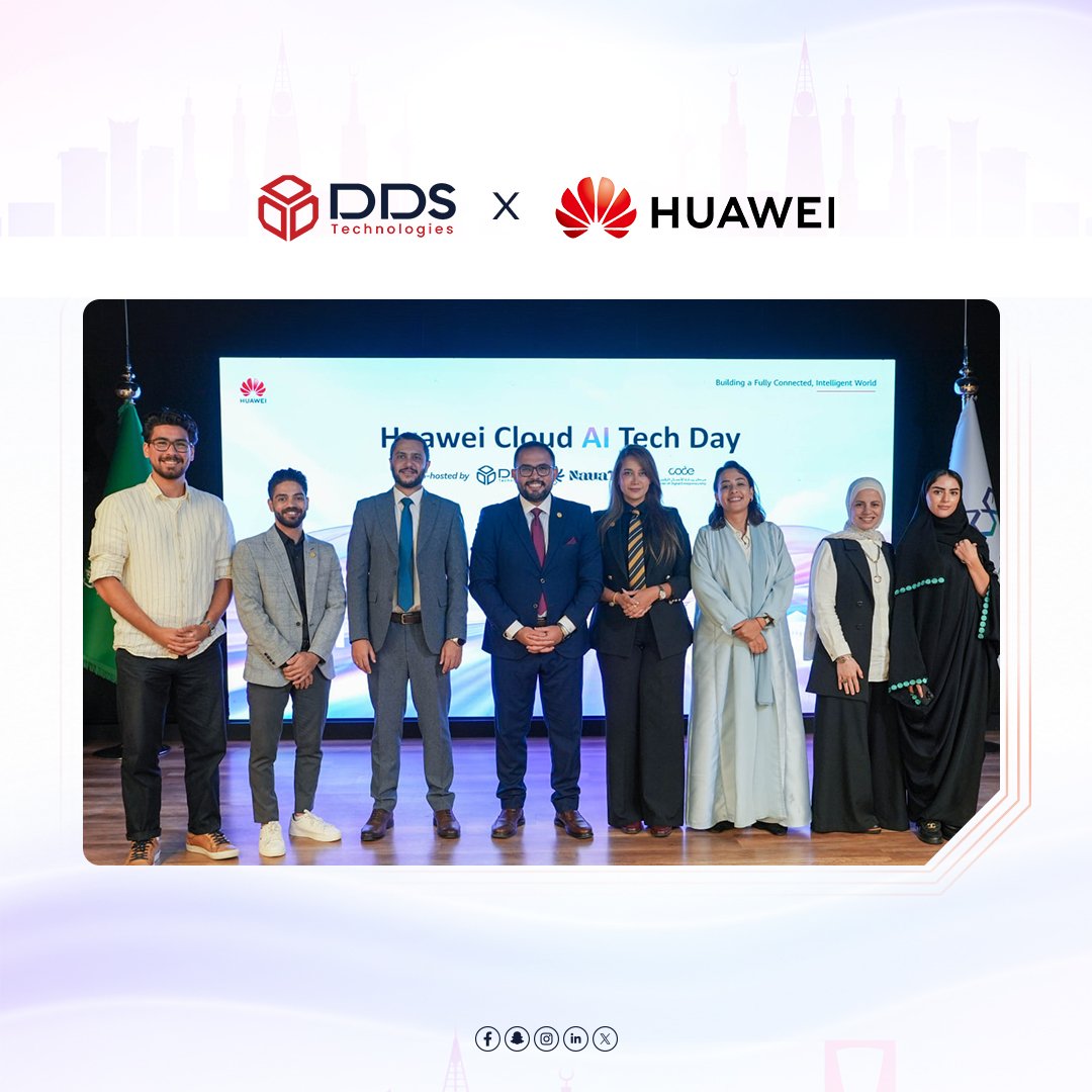 DDS_MENA's tweet photo. الفعاليات الناجحة دائماً تبدأ بالناس اللي كانوا جزء منها. 🤝

شكراً لفريقنا، شركائنا، وضيوفنا على حضورهم ومشاركتهم في Huawei Cloud AI Tech Day 2026، ولكل شخص ساهم في نجاح هذا اليوم.

سعداء باللقاءات والنقاشات والفرص اللي جمعتنا، ونتطلع للقادم معاً
شكراً لكونكم جزء من Huawei Cloud AI Tech Day 2026.

Successful events always start with the people who make them happen. 🤝

Thank you to our team, partners, and guests for joining us at Huawei Cloud AI Tech Day 2026, and to everyone who contributed to making this day a success.

We’re grateful for the conversations, connections, and opportunities we shared, and we look forward to what’s next together.

Thank you for being part of Huawei Cloud AI Tech Day 2026.