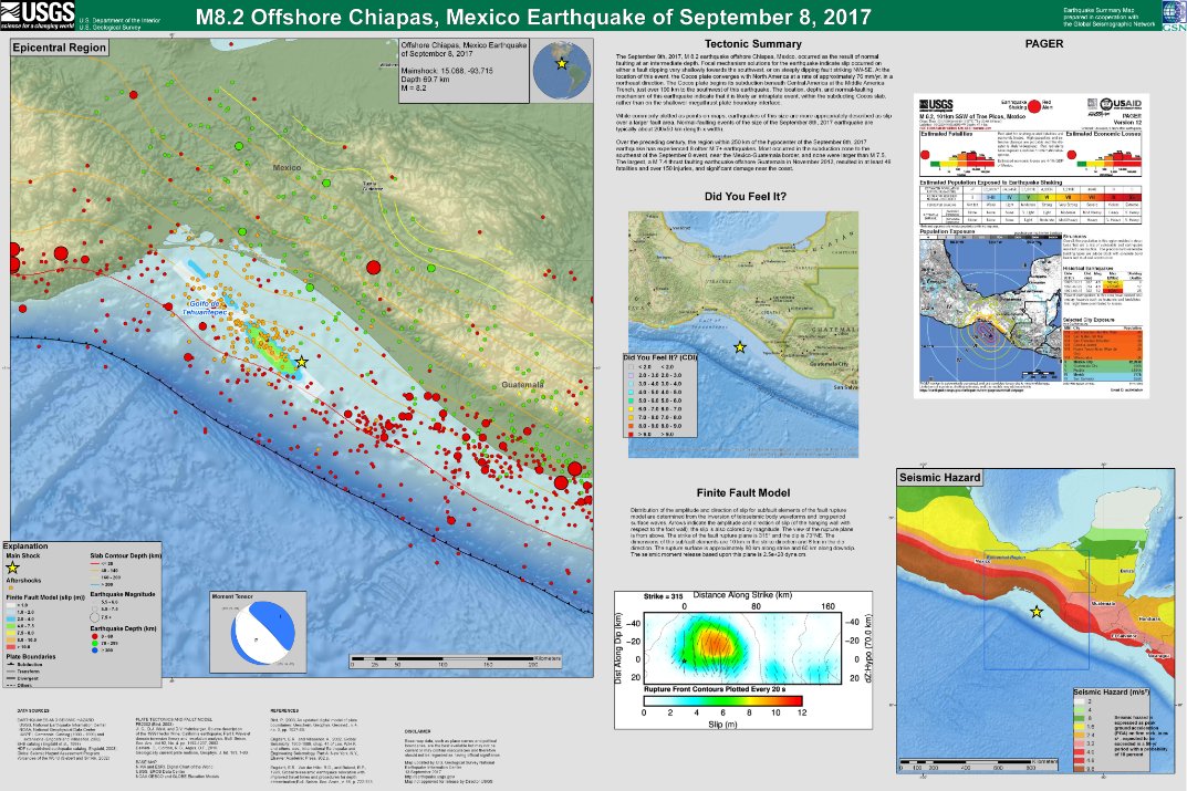 JoseRodRibeiro's tweet photo. 8 September 2017 4:49 UT (22:49 of 7th LT)
Mw8.2 intermediate-depth #earthquake struck off the Pacific coast of Chiapas, Mexico, causing a #tsunami and 98 deaths in the states of Chiapas, Tabasco and Oaxaca.
https://t.co/uyWVklJm42
https://t.co/v4osppc3I4
https://t.co/DAn23bXVxS https://t.co/hm2N88laNA
